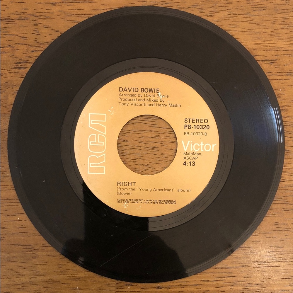 David Bowie Vinyl 45 Record Fame/Right